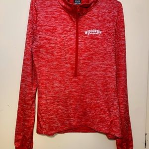 PINK 1/2 zip pullover Wisconsin badgers